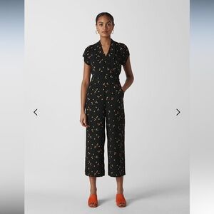 Whistles Micro Floral Tie Back Jumpsuit size US 10